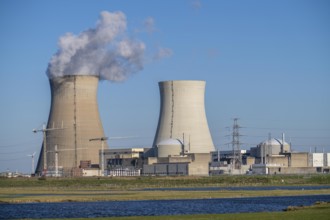 The Doel nuclear power plant on the Scheldt, one of two nuclear power plants in Belgium, consists