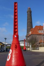 The new lighthouse, in the centre of Borkum, island, East Frisia, winter, season, autumn, Lower