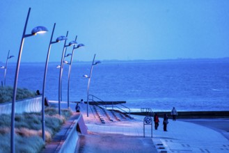 Beach promenade, west beach, beach walk, beach, island, East Frisia, winter, season, autumn, Lower