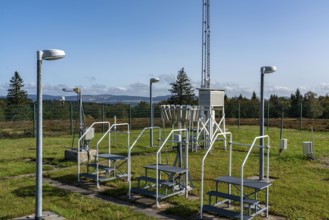 Weather station, of the German Weather Service, at the Astenturm, Kahler Asten, Rothaargebirge,