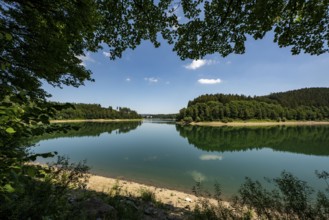 The Hennesee, Hennetalsperre in the Sauerland, Hochsauerlandkreis, near Meschede, North