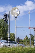 A mini wind power plant in the small Dutch town of Haarlemmermeer supplies the traffic lights at a