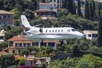 A Cessna 560XL Citation XLS aircraft of NetJets Europe with registration CS-DXU at Corfu Airport,