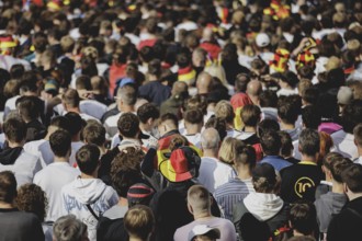 Fans react during the European Championship preliminary round match between Germany and Hungary on