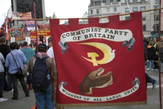 May Day march and rally at Trafalgar Square, London, England, UK May 1st, 2010 Communist Party of