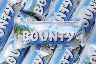 Bounty chocolate bar from Mars Inc. as background