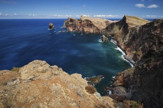 Madeira Island scenic rugged landscape, Ponta do Sao Lourenco cape, Miradouro do Abismo viewpoint.