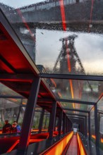 Zeche Zollverein, rainy day, ride on the escalator of the Ruhr Museum, in the coal washing plant,