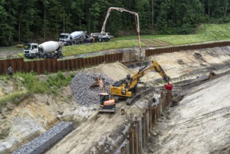 Renaturalisation work on the Boye, Emscher tributary, now sewage-free, the wastewater flows in the