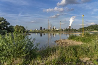 Industrial backdrop of the ThyssenKrupp Steel steelworks in Bruckhausen, on the Rhine, Schwelgern