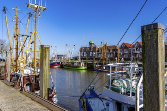 Cutter harbour Neuharlingersiel, Lower Saxony, Germany, Europe