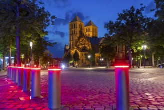 Historic old town, St Paul's Cathedral on the market square, medieval Romanesque cathedral,