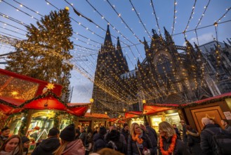 Christmas market on Roncallli Square, right next to Cologne Cathedral, in the historic centre of