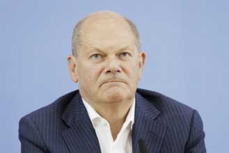 Olaf Scholz (SPD), Federal Chancellor, on his way to the Federal Press Conference, bpk, Federal