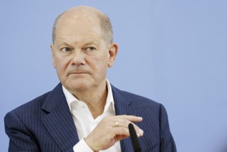 Olaf Scholz (SPD), Federal Chancellor, on his way to the Federal Press Conference, bpk, Federal