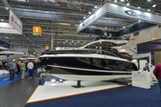 Motorboats at BOOT 2024, the world's largest yacht and water sports trade fair in Düsseldorf, North