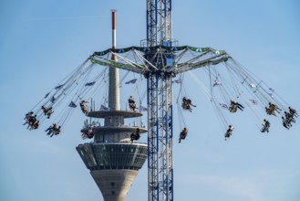 The Rhine Fair in Düsseldorf, in the Rhine meadows in the Oberkassel district, on the Rhine, Bayern