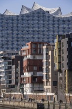 Residential building at Dalmannkai, Grasbrookhafen, behind the Elbe Philharmonic Hall, Hafencity