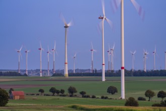 Wind farm, south of the village of Helmern, belongs to Bad Wünnenberg, Paderborn district, OWL,