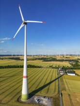 Wind farm near the East Westphalian town of Energiestadt Lichtenau, south of Paderborn, North