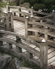 Park Steg, wooden footbridge, Japanese Garden, Freiburg im Breisgau, Germany, Europe