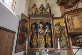 Winged altar, the sculptures probably from the workshop of Michael Wolgemut, 15th century, St