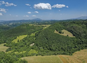 Mountain landscape near Ripavecchia in the Marche Apennines. Arquata del Tronto, Ascoli Piceno,