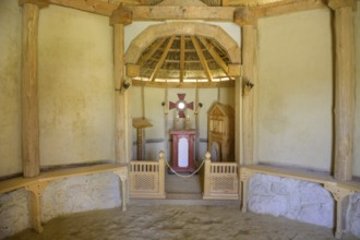 Reconstruction of an early medieval church, Mamuz Museum, Asparn an der Zaya, Lower Austria,