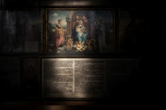 Interior view, light and shadow on a memorial painting for Provost Dr Lorenz Tucher by the Dürer