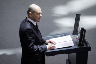 Olaf Scholz, Federal Chancellor, recorded as part of the government statement on the European