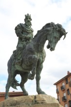 Equestrian statue of King Alfonso VIII, Plasencia, Caceres province, Extremadura, Spain, Europe