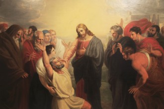 'Christ Healing the Blind Man' painting by Benjamin West 1738-1820, Church of Saint Mary Magdelene,