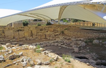 Tarxien neolithic megalithic prehistoric temple complex site, Malta, Europe