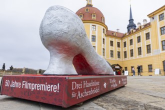 A giant Cinderella slipper welcomes visitors to the exhibition. This year, the most popular