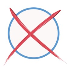 Blue/red voting cross