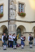 Bagpipe orchestra, Pipe concert, Sigmaringen, Baden-Württemberg, Germany, Europe