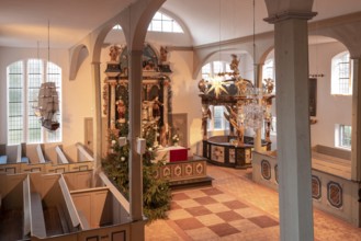 Seamen's Church at Christmas time, Prerow, Mecklenburg-Western Pomerania, Germany, Europe