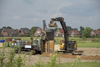 Europe Germany Lower Saxony Stade district, civil engineering, dredging, new development area,