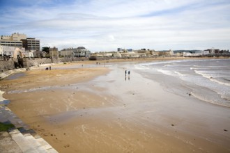 Wide sandy beach at Weston super Mare Somerset, England, United Kingdom, Europe