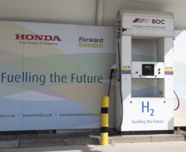 H2 Hydrogen public fuel filling station, Honda, South Marston, Swindon, Wiltshire, England, UK