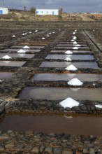 Evaporation of sea water in salt pans, Museo de la Sal, Salt museum, Las Salinas del Carmen,