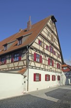 Half-timbered house in Schäfergäßlein, Dinkelsbühl, Middle Franconia, Franconia, Bavaria, Germany,