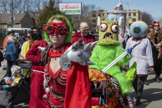 Detroit, Michigan, The Marche du Nain Rouge celebrates the coming of spring and banishes the Nain