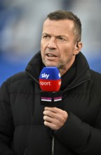 SKY TV expert Lothar Matthäus in an interview, microphone, microphone, logo, PreZero Arena,