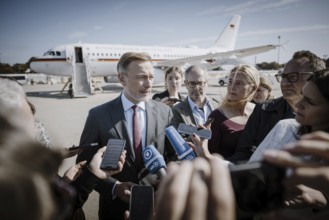 Christian Lindner (FDP), Federal Minister of Finance, photographed during a press statement in