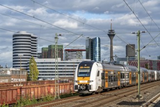 Regional express RE6 to Cologne, RRX, Rhine-Ruhr Express, Düsseldorf city centre skyline, Media