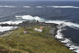 Lighthouse Runde fyr on the island Runde in Norway