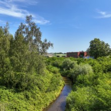 Bottrop-Gladbeck, North Rhine-Westphalia, Germany, Renaturalised Boye, the tributary of the