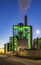 The Lausward combined heat and power plant in Düsseldorf, gas and steam turbine power plant,