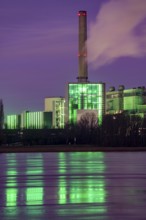 The Lausward combined heat and power plant in Düsseldorf, gas and steam turbine power plant,